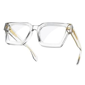 Blue Light Blocking Glasses Rectangle Chic Preppy Look Clear Frame Eyeglasses